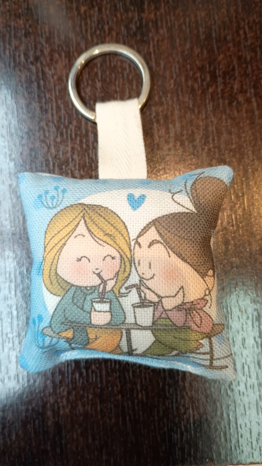 Portachiavi imbottito 6.5 cm con frase